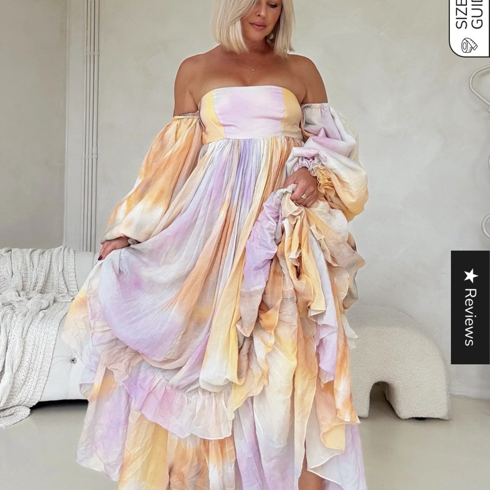 Dreamy Hand Dyed Off-Shoulder Maxi Dress